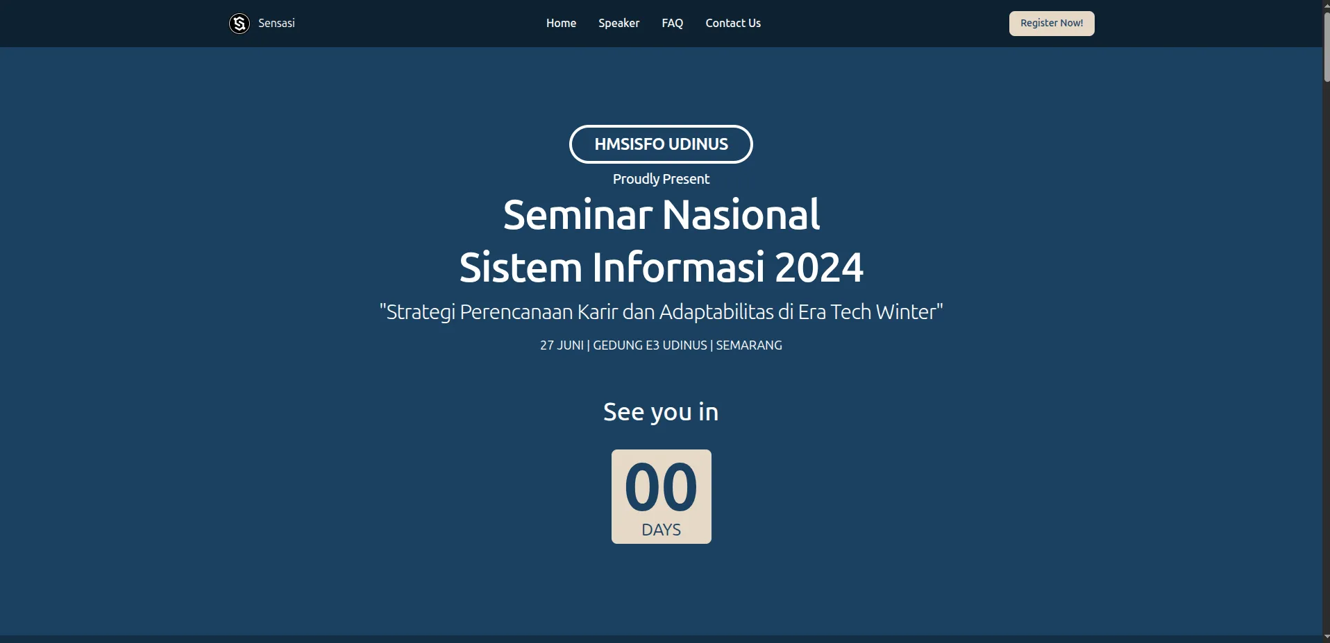 SENSASI 2024 seminar website homepage